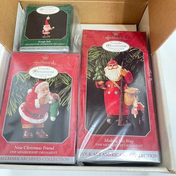 1998 Hallmark Keepsake Santa Ornament Hallmark Membership Kit Original - Picture 2 of 5